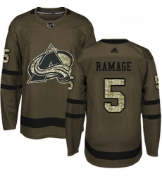 Youth Adidas Colorado Avalanche 5 Rob Ramage Authentic Green Salute to Service NHL Jersey 