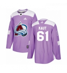 Youth Adidas Colorado Avalanche 61 Martin Kaut Authentic Purple Fights Cancer Practice NHL Jersey 