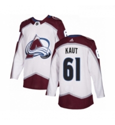 Youth Adidas Colorado Avalanche 61 Martin Kaut Authentic White Away NHL Jersey 