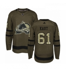 Youth Adidas Colorado Avalanche 61 Martin Kaut Premier Green Salute to Service NHL Jersey 