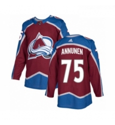 Youth Adidas Colorado Avalanche 75 Justus Annunen Premier Burgundy Red Home NHL Jersey 