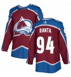 Youth Adidas Colorado Avalanche 94 Sampo Ranta Authentic Burgundy Red Home NHL Jersey 