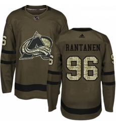 Youth Adidas Colorado Avalanche 96 Mikko Rantanen Authentic Green Salute to Service NHL Jersey 