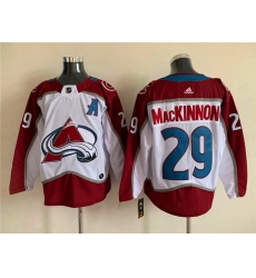 Youth Colorado Avalanche #29 Nathan MacKinnon With A Ptach White Stitched Jersey
