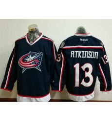 Blue Jackets #13 Cam Atkinson Navy Blue Home Stitched NHL Jersey