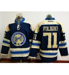 Blue Jackets #71 Nick Foligno Navy Blue Alternate Stitched NHL Jersey