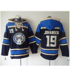 Columbus Blue Jackets #19 Ryan Johansen Navy Blue Sawyer Hooded Sweatshirt Stitched NHL Jersey