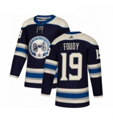 Mens Adidas Columbus Blue Jackets 19 Liam Foudy Premier Navy Blue Alternate NHL Jersey 