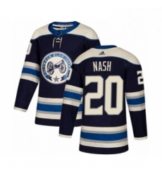 Mens Adidas Columbus Blue Jackets 20 Riley Nash Premier Navy Blue Alternate NHL Jersey 