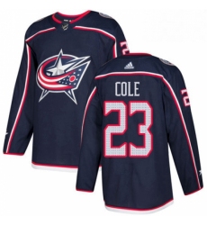 Mens Adidas Columbus Blue Jackets 23 Ian Cole Authentic Navy Blue Home NHL Jersey 