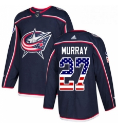 Mens Adidas Columbus Blue Jackets 27 Ryan Murray Authentic Navy Blue USA Flag Fashion NHL Jersey 