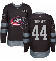 Mens Adidas Columbus Blue Jackets 44 Taylor Chorney Authentic Black 1917 2017 100th Anniversary NHL Jersey 