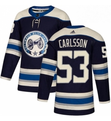 Mens Adidas Columbus Blue Jackets 53 Gabriel Carlsson Authentic Navy Blue Alternate NHL Jersey 