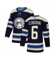Mens Adidas Columbus Blue Jackets 6 Adam Clendening Premier Navy Blue Alternate NHL Jersey 
