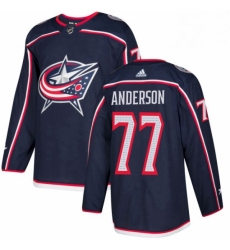 Mens Adidas Columbus Blue Jackets 77 Josh Anderson Authentic Navy Blue Home NHL Jersey 