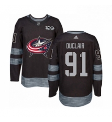 Mens Adidas Columbus Blue Jackets 91 Anthony Duclair Authentic Black 1917 2017 100th Anniversary NHL Jersey 