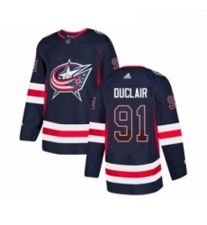 Mens Adidas Columbus Blue Jackets 91 Anthony Duclair Authentic Navy Blue Drift Fashion NHL Jersey 