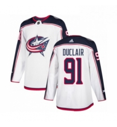 Mens Adidas Columbus Blue Jackets 91 Anthony Duclair Authentic White Away NHL Jersey 