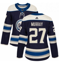Womens Adidas Columbus Blue Jackets 27 Ryan Murray Authentic Navy Blue Alternate NHL Jersey 
