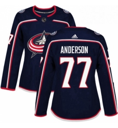 Womens Adidas Columbus Blue Jackets 77 Josh Anderson Authentic Navy Blue Home NHL Jersey 