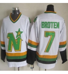 Dallas Stars #7 Neal Broten White CCM Throwback Stitched NHL Jersey