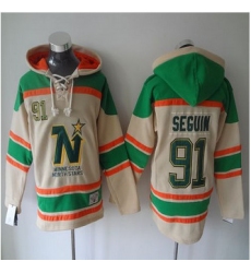 Dallas Stars #91 Tyler Seguin Cream Sawyer Hooded Sweatshirt Stitched NHL Jersey