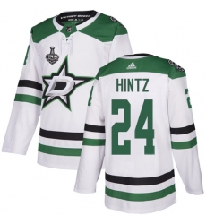 Men Adidas Dallas Stars 24 Roope Hintz White Road Authentic 2020 Stanley Cup Final Stitched NHL Jersey