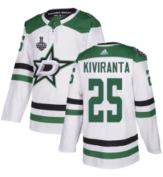 Men Adidas Dallas Stars 25 Joel Kiviranta White Road Authentic 2020 Stanley Cup Final Stitched NHL Jersey