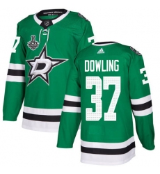 Men Adidas Dallas Stars 37 Justin Dowling Green Home Authentic 2020 Stanley Cup Final Stitched NHL Jersey