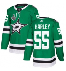 Men Adidas Dallas Stars 55 Thomas Harley Green Home Authentic 2020 Stanley Cup Final Stitched NHL Jersey