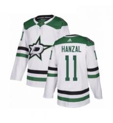 Mens Adidas Dallas Stars 11 Martin Hanzal Authentic White Away NHL Jersey 