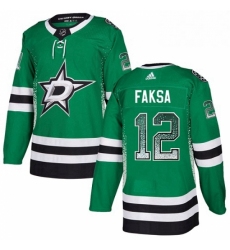 Mens Adidas Dallas Stars 12 Radek Faksa Authentic Green Drift Fashion NHL Jersey 