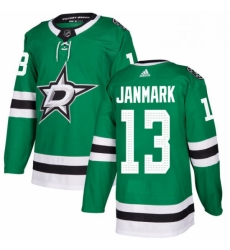 Mens Adidas Dallas Stars 13 Mattias Janmark Authentic Green Home NHL Jersey 