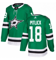 Mens Adidas Dallas Stars 18 Tyler Pitlick Premier Green Home NHL Jersey 