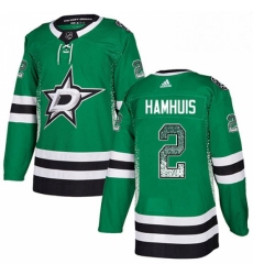 Mens Adidas Dallas Stars 2 Dan Hamhuis Authentic Green Drift Fashion NHL Jersey 