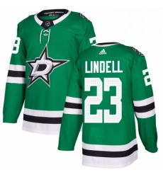 Mens Adidas Dallas Stars 23 Esa Lindell Authentic Green Home NHL Jersey 