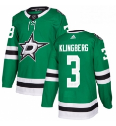 Mens Adidas Dallas Stars 3 John Klingberg Premier Green Home NHL Jersey 