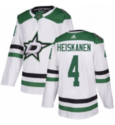 Mens Adidas Dallas Stars 4 Miro Heiskanen White Road Authentic Stitched NHL Jersey 