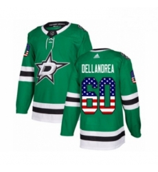 Mens Adidas Dallas Stars 60 Ty Dellandrea Authentic Green USA Flag Fashion NHL Jersey 