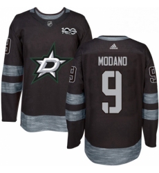 Mens Adidas Dallas Stars 9 Mike Modano Premier Black 1917 2017 100th Anniversary NHL Jersey 
