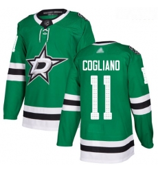 Stars #11 Andrew Cogliano Green Home Authentic Stitched Hockey Jersey
