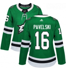 Stars #16 Joe Pavelski Green Home Authentic Women Stitched Hockey Jersey