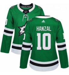 Womens Adidas Dallas Stars 10 Martin Hanzal Authentic Green Home NHL Jersey 