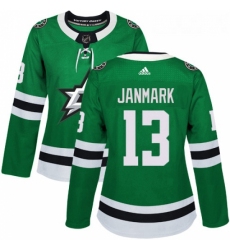Womens Adidas Dallas Stars 13 Mattias Janmark Authentic Green Home NHL Jersey 