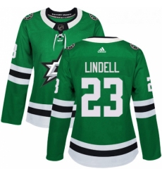 Womens Adidas Dallas Stars 23 Esa Lindell Authentic Green Home NHL Jersey 