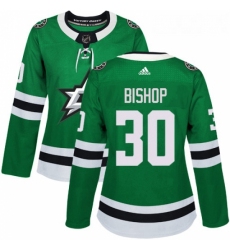 Womens Adidas Dallas Stars 30 Ben Bishop Authentic Green Home NHL Jersey 