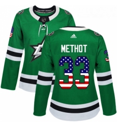 Womens Adidas Dallas Stars 33 Marc Methot Authentic Green USA Flag Fashion NHL Jersey 