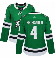 Womens Adidas Dallas Stars 4 Miro Heiskanen Authentic Green Home NHL Jersey 