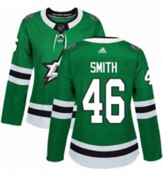 Womens Adidas Dallas Stars 46 Gemel Smith Authentic Green Home NHL Jersey 