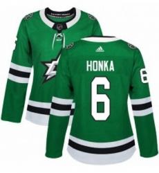 Womens Adidas Dallas Stars 6 Julius Honka Authentic Green Home NHL Jersey 